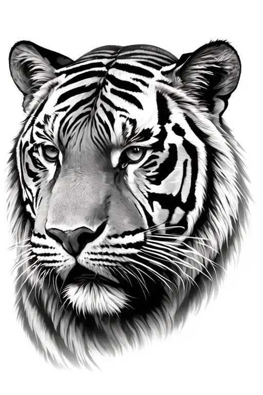 tiger head representing family , have names mam dad grandad nan wife jay in fur , stand out design , design for forearm tattoo design idea