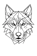 husky face half geometric half realistic tattoo tattoo design idea