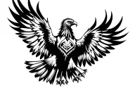 griffed vulture flying tattoo design idea