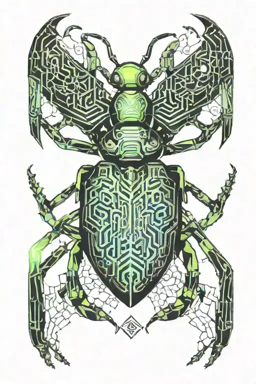 Beatle insect tattoo design idea