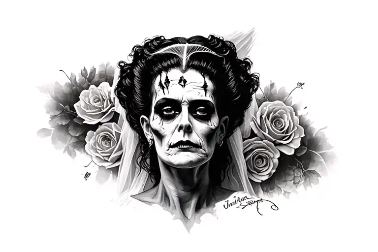 bride of Frankenstein tattoo design idea