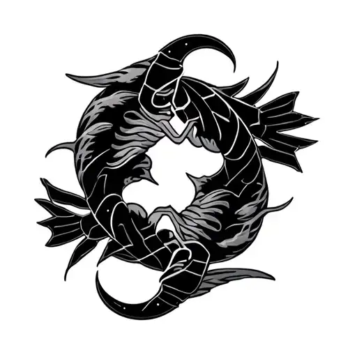 Pisces, Scorpio, leo zodiac sign incorporated tattoo design idea