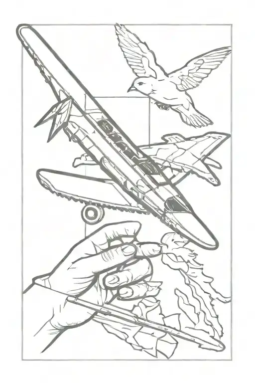 hand carpentry plane tattoo design idea