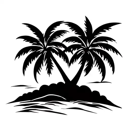 Coconut tree tattoo design idea