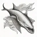 stingray swimming tattoo design idea