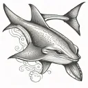 stingray swimming tattoo design idea