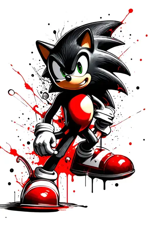 sonic the hedgehog hitting a bong tattoo design idea