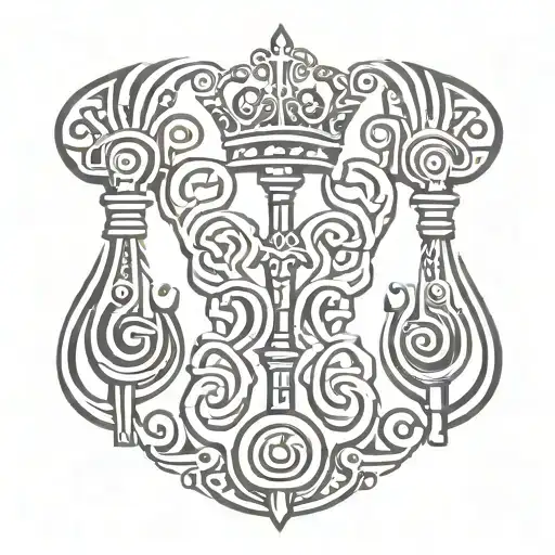 king keys forming tattoo design idea