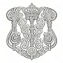 king keys forming tattoo design idea