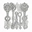 king keys forming tattoo design idea