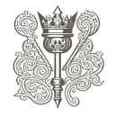 king keys forming tattoo design idea