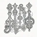 king keys forming tattoo design idea