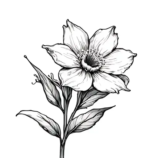 Jonquil flower blooming tattoo design idea