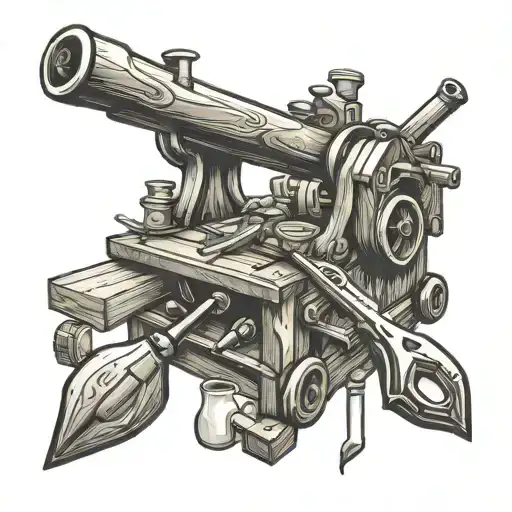 Carpenter tools forming tattoo design idea