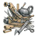 Carpenter tools forming tattoo design idea