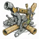 Carpenter tools forming tattoo design idea