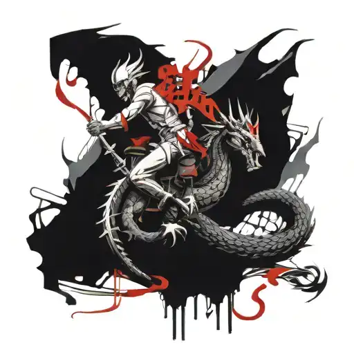 St. George killing a dragon tattoo design idea