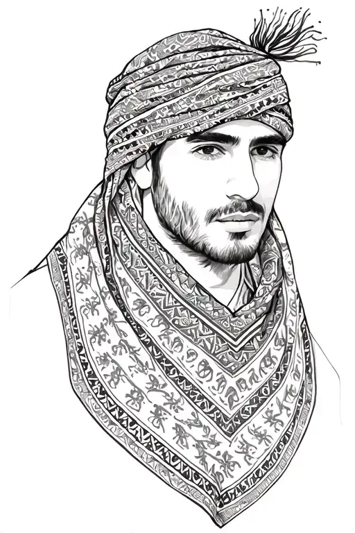 Palestine keffiyeh tattoo design idea