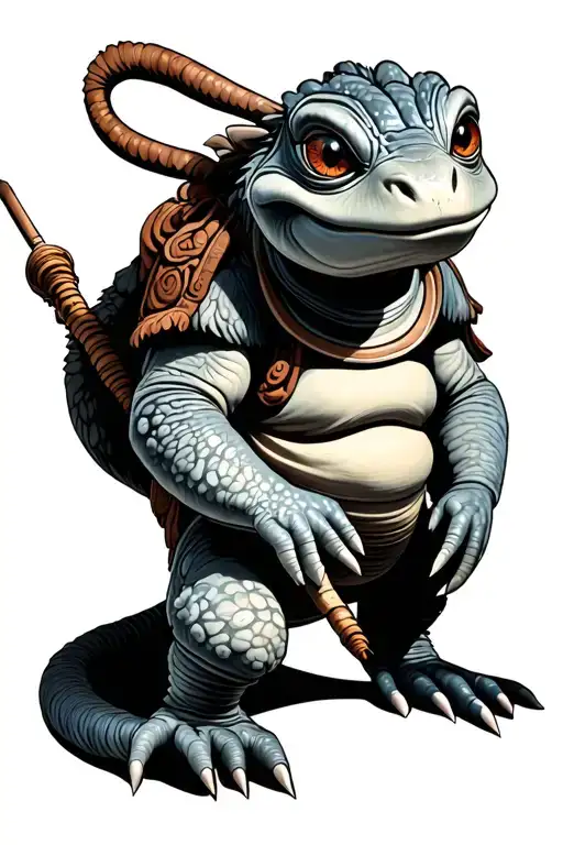 Master oogway on stick tattoo design idea