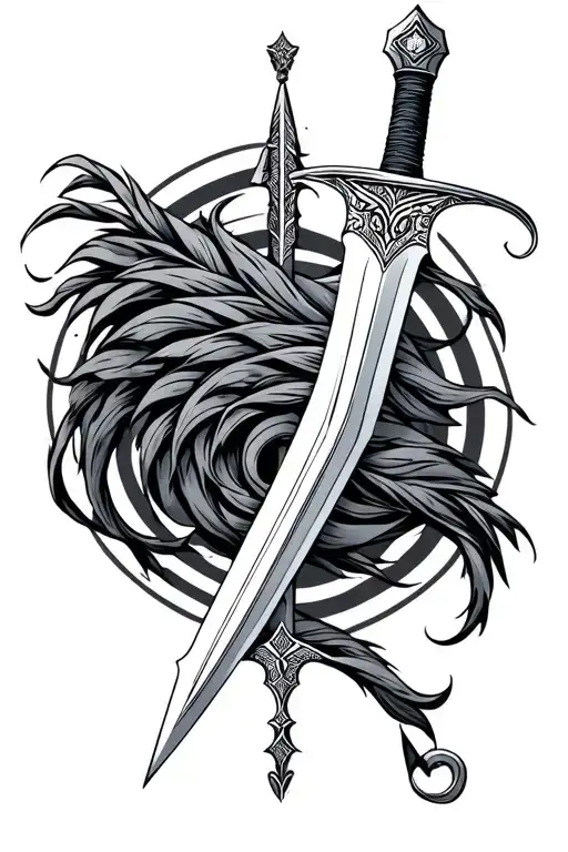 african sword tattoo design idea
