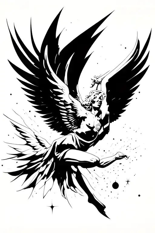 Falling Icarus falling tattoo design idea