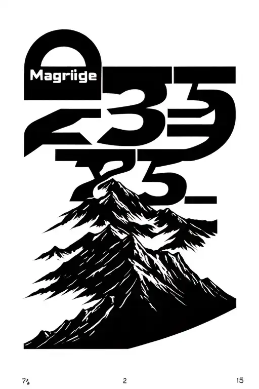 "Magridge"  table mountain with the number sequence 72-85-15 tattoo design idea