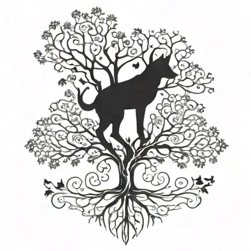 so i had this idea about doing like a tree of life  but it’s the tree of my life lol so it would have my 3 dogs faces as tattoo design idea