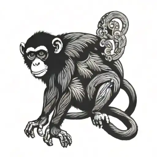 Monkey tattoo design idea