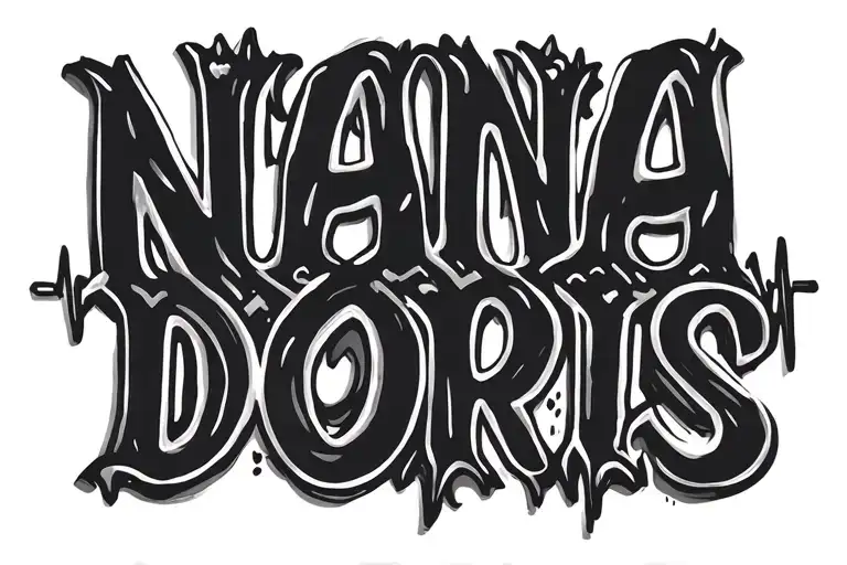 "Nana Doris" heart beat line tattoo design idea