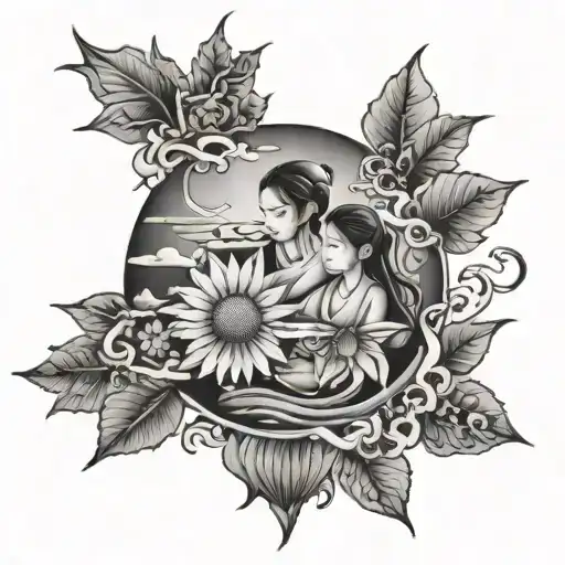 愛,snow,sun,water,rice,milk,women,family,கி, tattoo design idea