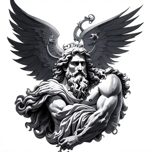 zeus y poseidon god tattoo design idea