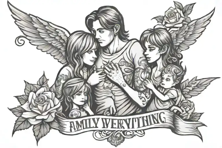 family over everything tattoo design idea