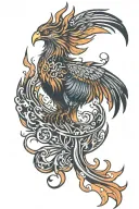 phoenix rising from flames tattoo design idea