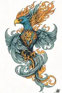 phoenix rising from flames tattoo design idea