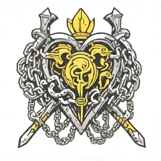 Kurapika Chains with heart tattoo design idea