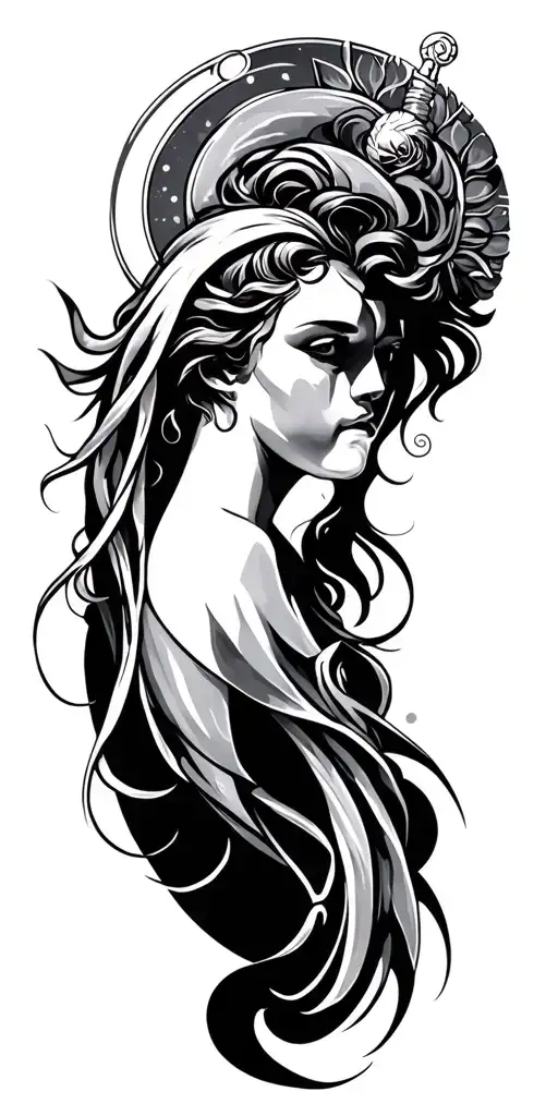 Aquarius zodiac sign tattoo design idea