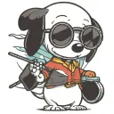 snoopy golfing with sunglasses  tattoo design idea