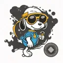 snoopy golfing with sunglasses  tattoo design idea