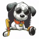 snoopy golfing with sunglasses  tattoo design idea