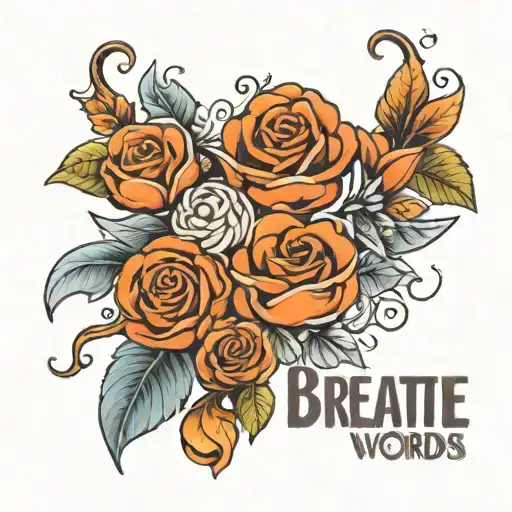 just breathe words collar bone tattoo design idea