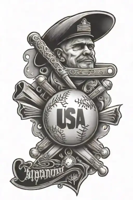 chaplain, autism awareness, baseball, and USA tattoo design idea