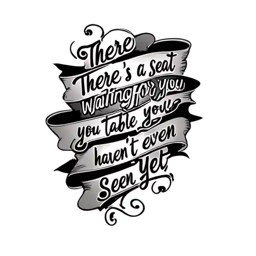 8888 and the quote "There's a seat waiting for you at tables you haven't even seen yet" tattoo design idea