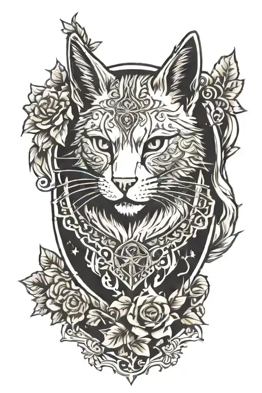 witcher school sign cats tattoo design idea