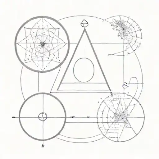 Generate a minimalist outline tattoo: golden ratio,  memento mori and four elements tattoo design idea