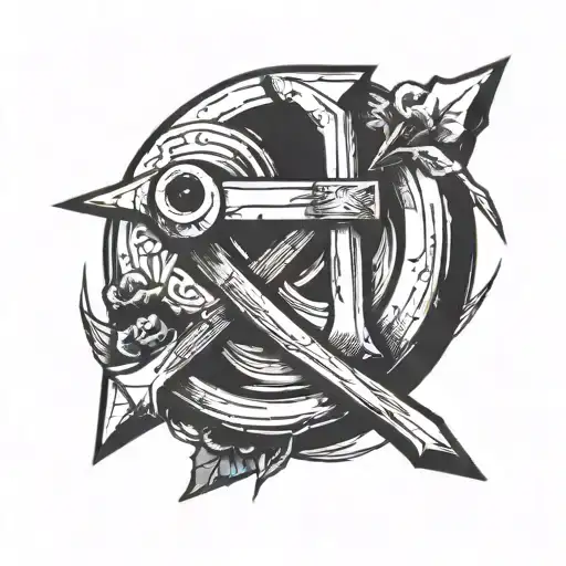 communist sickle and hammer tattoo design idea