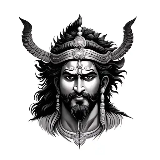 Lord Shiva And King Ravana tattoo design idea