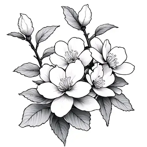 Cherry Blossom Fine Line tattoo design idea