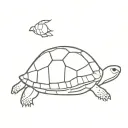 turtle with pece sign as a shell  tattoo design idea