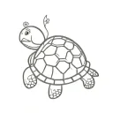 turtle with pece sign as a shell  tattoo design idea