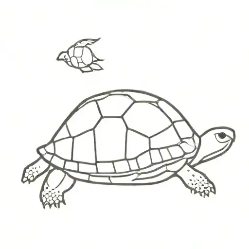 turtle with pece sign as a shell  tattoo design idea